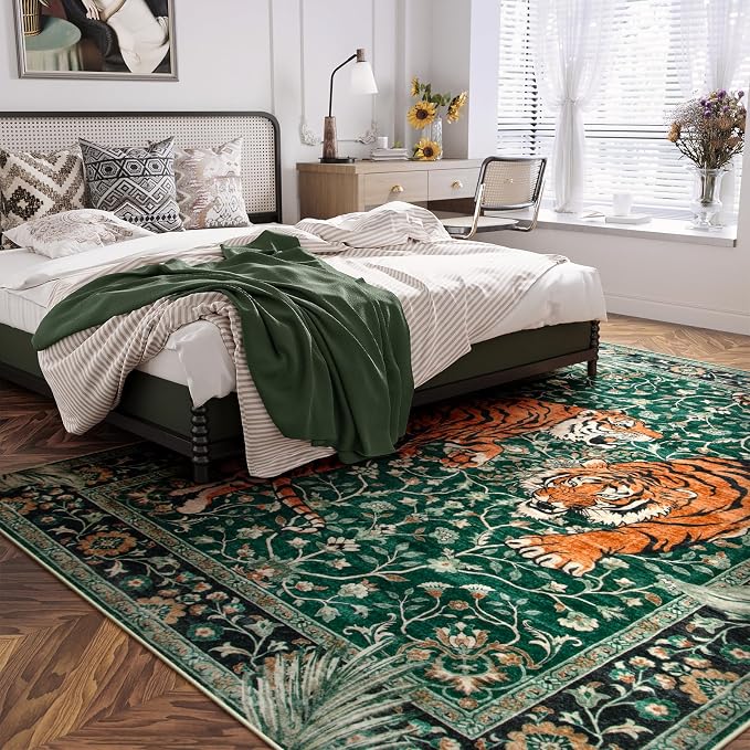Moynesa Tiger Washable Rugs, 8x10 Area Rugs - Image 9