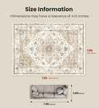 AMADA HOMEFURNISHING 10x14 Washable Area Rug, Low-Profile Large Area Rug - Image 2