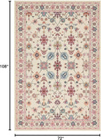 Rugxara Pink Rug for Living Room Bedroom, Floral 6x9 Washable Rug, Vintage Boho - Image 2