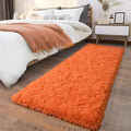 Soft Runner Rugs for Bedroom Hallways, 2x6 Orange Fluffy Shag Throw Area Rug by Ailyei