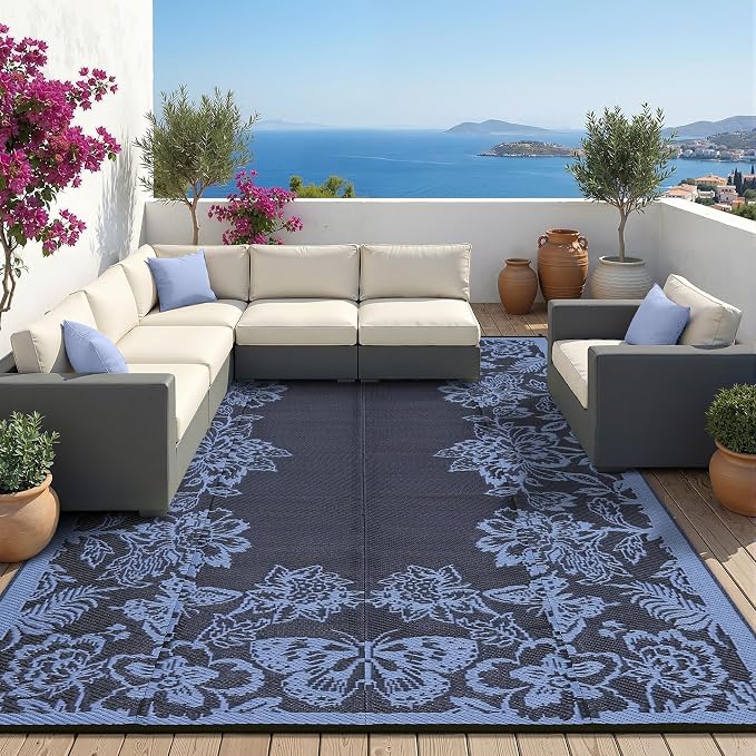 Garvee Outdoor Rugs 9' x 12’ Waterproof Reversible Mats, Large Area Plastic - Image 9