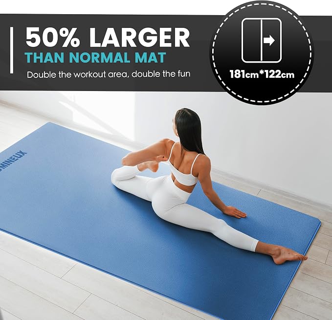 UMINEUX Large Yoga Mat for Men and Women 1/4 & 2/5 Inch Extra Thick TPE Fitness - Image 4