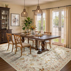 Rugxara Floral Rug for Living Room Bedroom, 6x9 Washable Rug, Vintage Boho Area - Image 4
