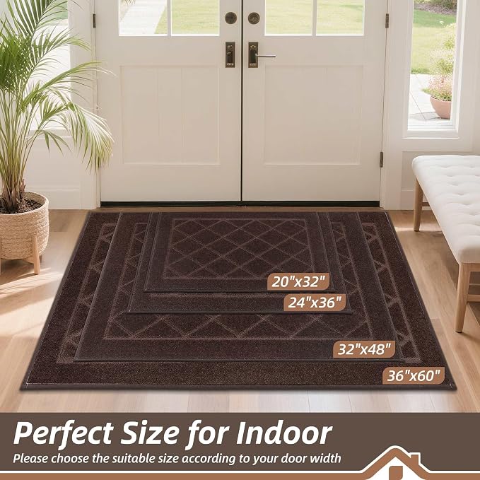 BEQHAUSE Dirt Trapper Door Mat 24" x 36", Doormat Non-Slip Entryway Rugs - Image 2