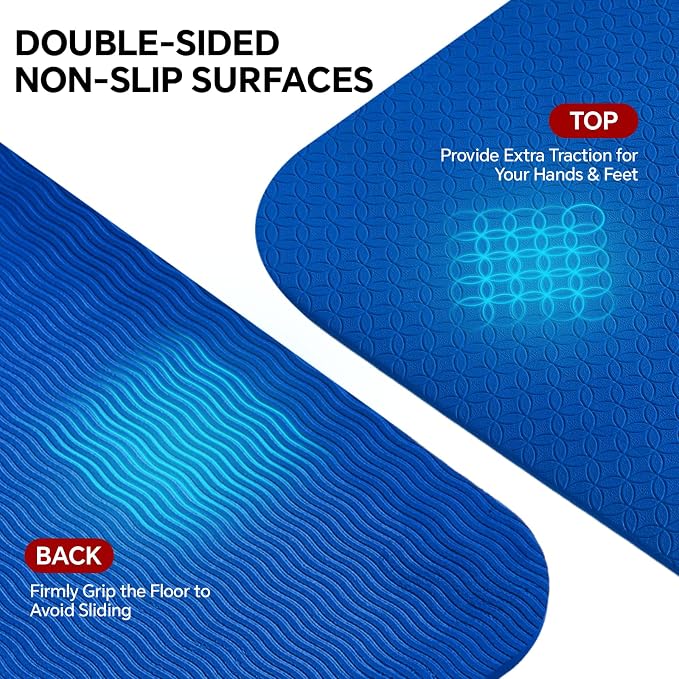 Stepwaver Extra Large Yoga Mat 6'x4', Ultra Durable, Wide Workout Mat, Wide - Image 5