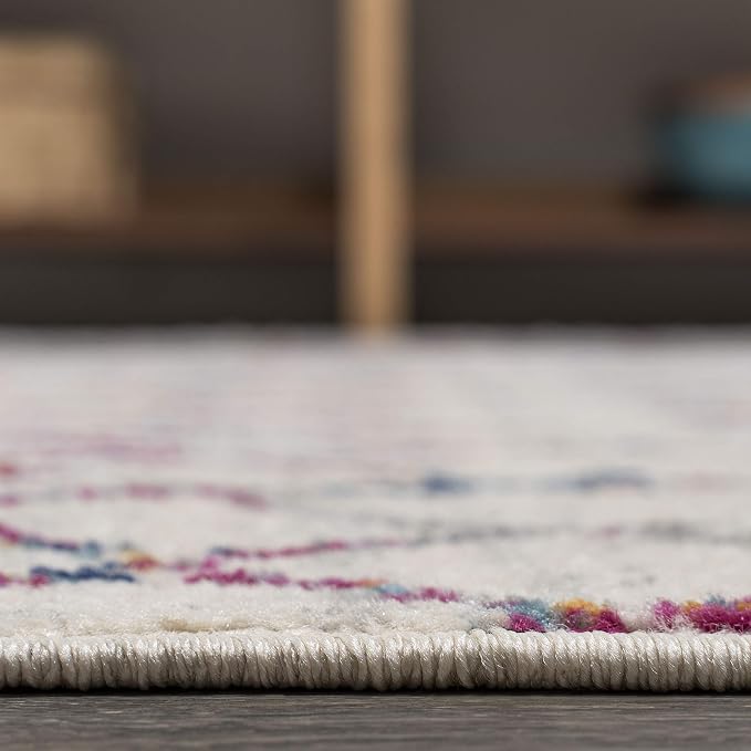 JONATHAN Y Boho Vintage Diamond Ivory/Multi Runner Rug 2X8 ft, Moroccan Hype - Image 6