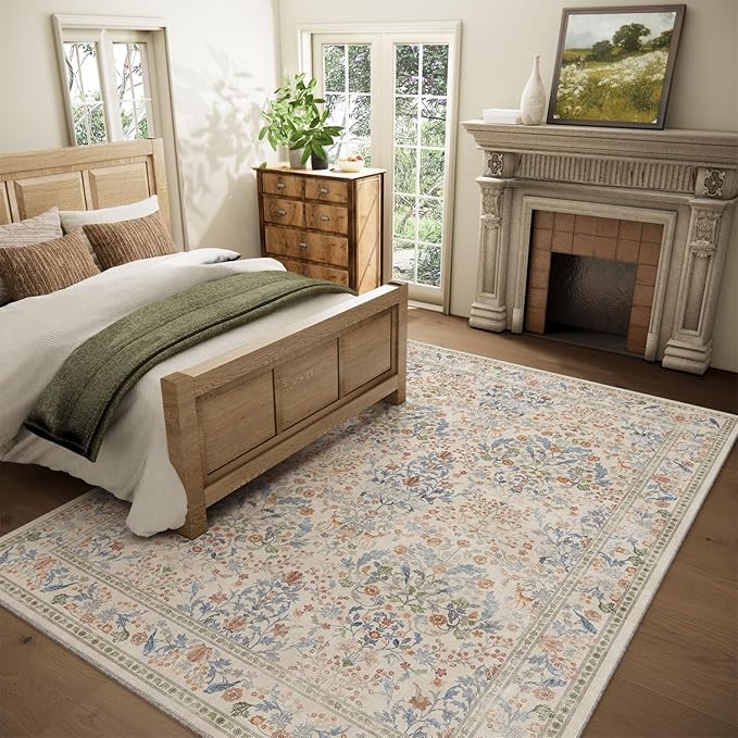 Washable Area Rugs for Living Room: 6x9 Bedroom Rug Vintage Area Rug Stain - Image 2