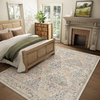9x12 Area Rugs for Living Room: Washable Bedroom Rug Vintage Area Rug Stain - Image 2