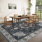 Area Rug 9x12 Washable Rug, Vintage Boho Medallion Rugs Non-Slip Soft Low Pile - Image 3