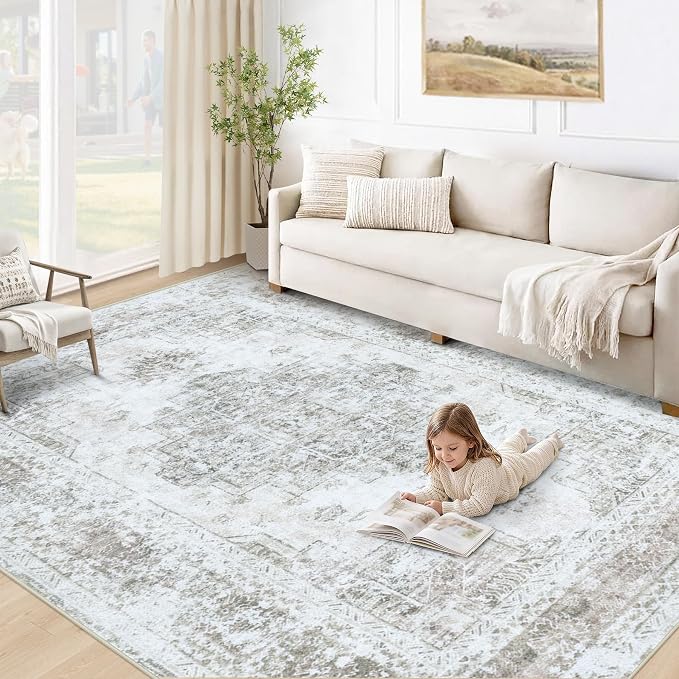 XLUEZ Area Rug 5x7 Living Room Rug, Machine Washable Vintage Distressed by XLUEZ