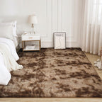 Litanika 3x5 Shag Area Rug for Living Room Bedroom, Tie-Dyed Brown High Pile - Image 2
