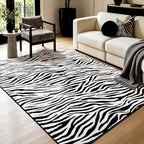 YIHOUSE 4x6 Ft Zebra Area Rugs, Abstract Modern Black and White Washable Rug by YIHOUSE