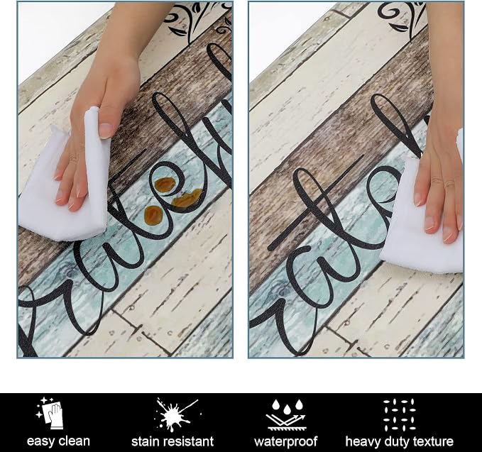 HEBE Anti Fatigue Kitchen Mat Set of 2 Non Slip Cushioned Kitchen Mats - Image 4