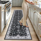 HEBE Washable Hallway Runner Rug 2'x 8' Non Slip Kitchen Rugs Runner, Low Pile - Image 9