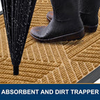 Smiry Front Door Mat Outside Entrance, Heavy Duty Sturdy Natural Rubber Doormat - Image 3