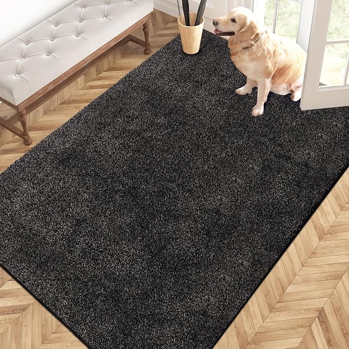 PURRUGS Easy Care Area Rug 4ft x 6ft, Non-Slip Machine Washable Entryway Rug by PURRUGS