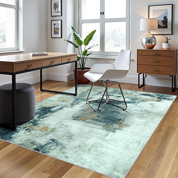 5x7 Area Rugs for Living Room Rug Washable: Abstract Rug for Dining Room - Image 3