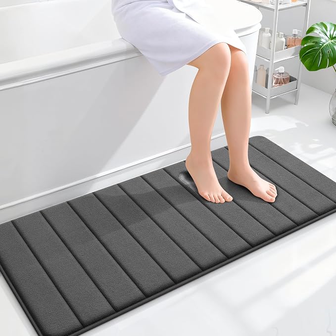 OLANLY Memory Foam Long Bathroom Rugs Runner 47x20, Super Soft Absorbent Bath by OLANLY