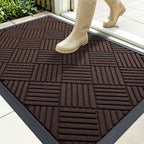 OLANLY Front Door Mat Outside Entrance 35x23, Heavy Duty Sturdy Natural Rubber by OLANLY