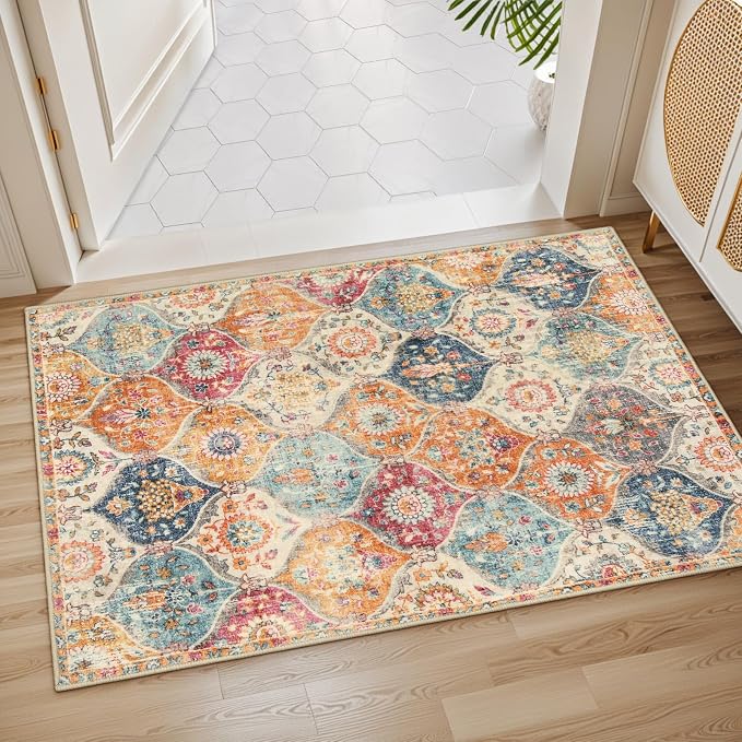 Lahome Moroccan Trellis Washable Rug, 2x3 Kitchen Rugs - Image 5
