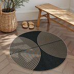 Lahome Enfys Modern Rainbow Round Rug 4ft, Circular Indoor Outdoor Kitchen Rug by Lahome