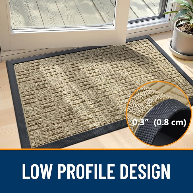 OLANLY Front Door Mat Outside Entrance 71x47, Heavy Duty Sturdy Natural Rubber - Image 5