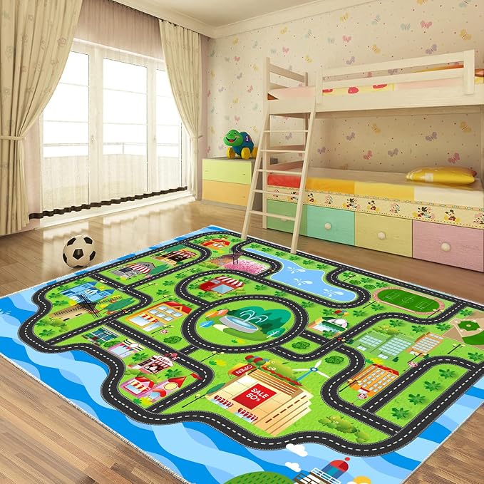 Kids Car Rug, soft low-pile surface, non-slip backing, compact size - Image 9