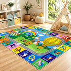 Kids Rug for Playroom Educational ABC Rug Washable Play Mat Learning Alphabet by VSIWB