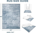 Area Rugs 5x7 Living Room: Washable Rug Modern Abstract Large Rugs Soft Non - Image 2