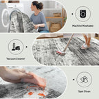 2'6''x8' Runner Rugs Washable Rug: Modern Abstract Hallway Runner Rug Indoor - Image 5