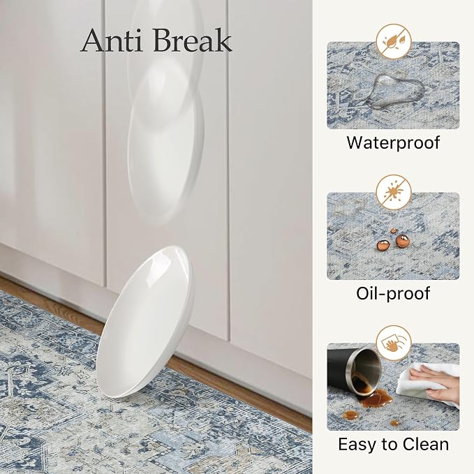 GENIMO Kitchen Mats for Floor 2PCs, Washable Anti Fatigue Mat for Cushioned - Image 5