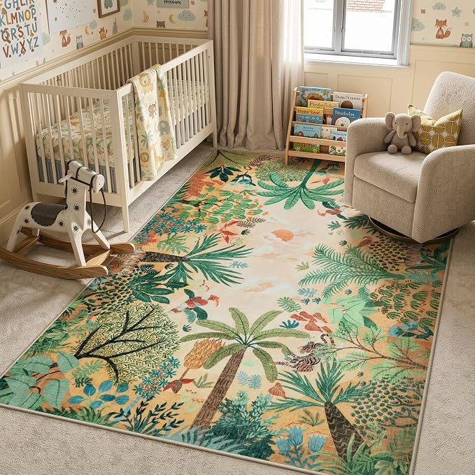LIVEBOX Washable Jungle Animal Print 6 x 9 Area Rug by LIVEBOX