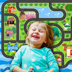 Kids Car Rug, 78.7" x 59" Road Map Floor Mat | Road map design, soft low-pile - Image 4