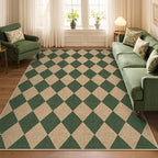 Lahome Colette Checkered Outdoor Rug 5x7, Washable Rug - Image 4