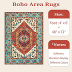 SERISSA 4x6 Boho Bedroom Rug, Washable Non Slip Vintage Orange Area Rugs - Image 6
