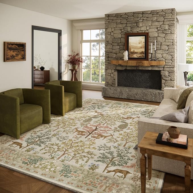 Machine Washable Rugs for Living Room: 9x12 Bedroom Rug Vintage Area Rug Stain by palohom