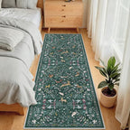 Runner Rug Washable Runners Kitchen Rugs Non Slip Neutral Floral Carpet Low Pile - Image 3