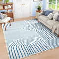 Lahome Abstract 8x10 Area Rugs, Soft Washable Blue Rugs 8x10 Living Room Rugs by Lahome
