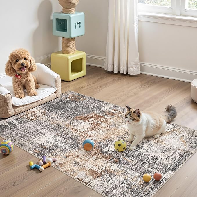 DMOYEST Washable Area Rug: 3x5 ft Abstract Small Rugs - Image 7