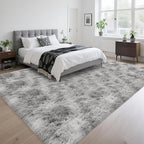 Fluffy 6x9 Grey Rugs for Bedroom Living Room Gray Area Rugs Soft Shag Shaggy - Image 2