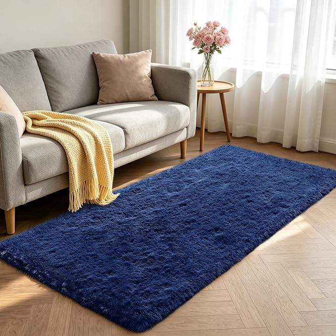 Shag Runner Rug for Bedroom Living Room 3x7 Upgrade Non-Slip Fluffy Soft - Image 2