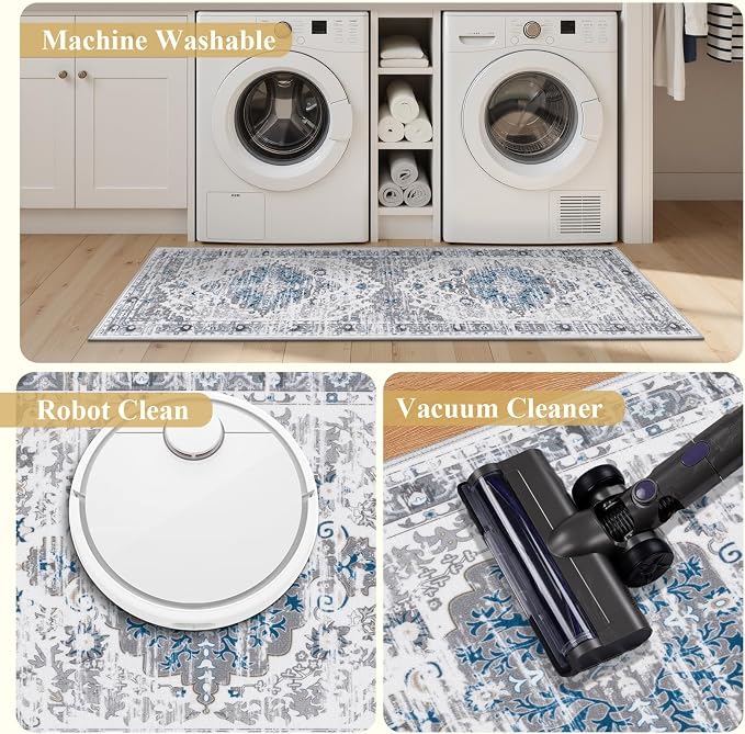 Ileading Boho Kitchen Rugs Set of 3 Washable Kitchen Mats - Image 5