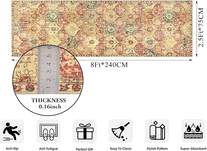 Lahome Moroccan Hallway Rug, Ultra-Thin Oriental Carpet - Image 2