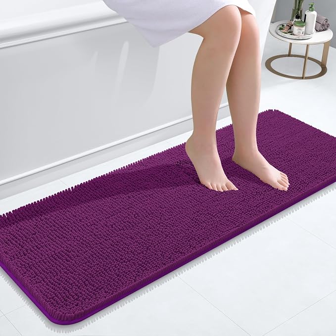 OLANLY Bathroom Runner Rugs 47x17, Extra Soft Absorbent Chenille Bath Rugs by OLANLY