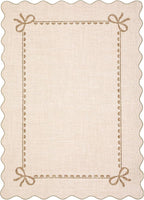 GarveeHome Scalloped Bow Rug for Living Room, Solid Beige Rug for Dorm - Image 4