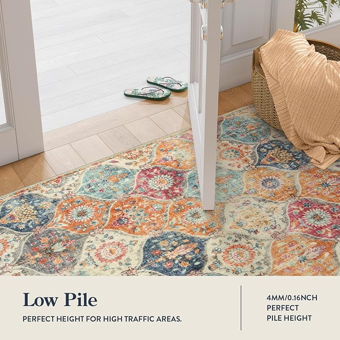 Lahome Moroccan Trellis Washable Rug, 2x3 Kitchen Rugs - Image 3