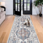 4x10 Washable Hallway Runner Rug: Oriental Living Room Entry Extra Wide Area - Image 2
