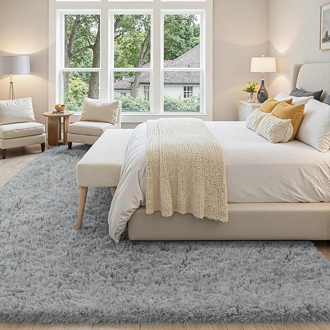 5x7 Area Rug for Living Room, Ultra Soft Fluffy Shag Rugs for Bedroom, Non-Slip - Image 3