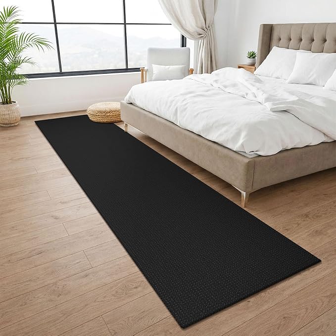 KOZYFLY Black Runners Rugs for Hallway 2x10, Washable Runner Rug, Woven Non - Image 8