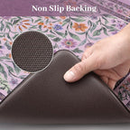 KIMODE Anti Fatigue Kitchen Mats 20"x47"+20"x32", Boho Flora Kitchen Rugs Sets - Image 4